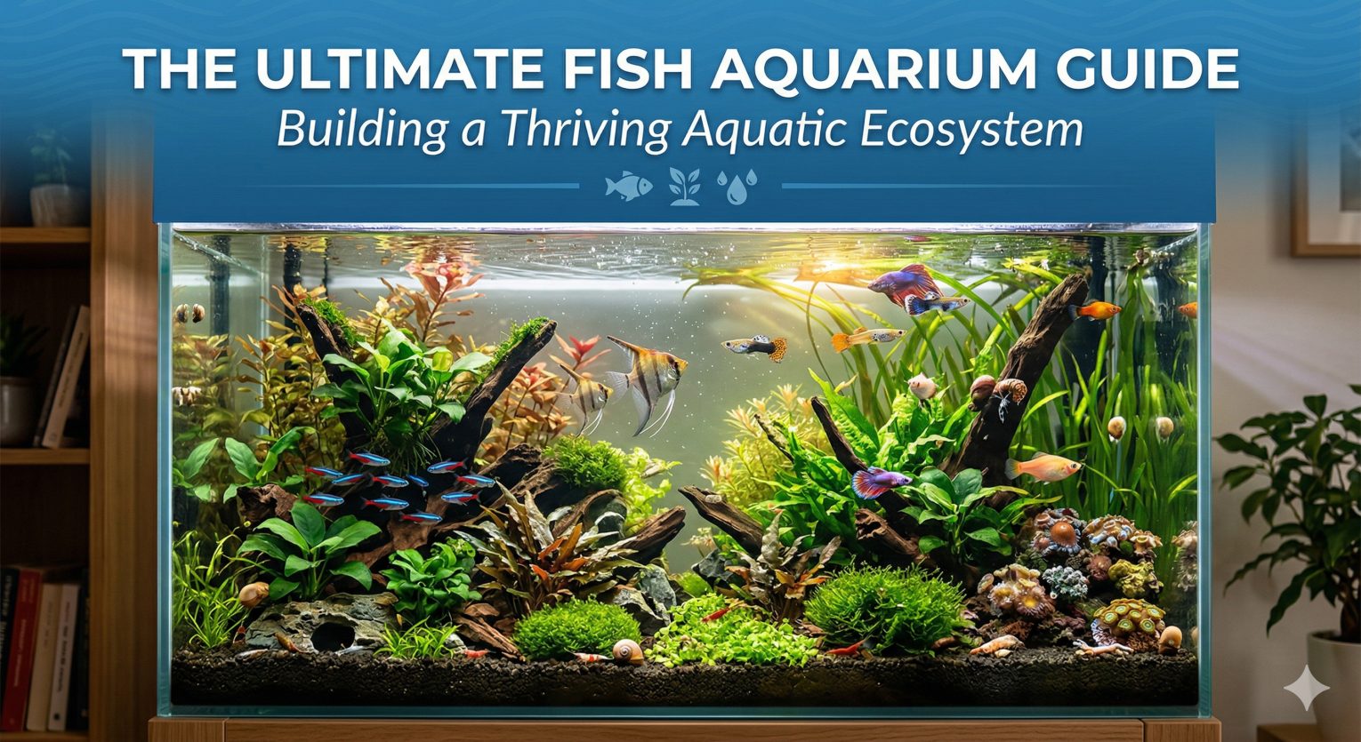 Planted freshwater aquarium with tetras and natural lighting — expert fish care guides at LovingPetsGuide